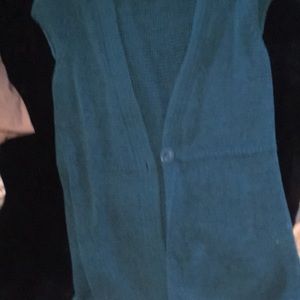 Womens White Stag sweater with button closure teal size large